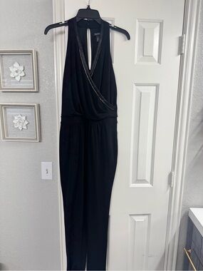 White House Black Market Black One-Shoulder Jumpsuit